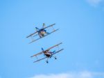 The Trig Aerobatic Team Flying Over Biggin Hill Airport Stock Photo