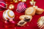 Traditional Christmas Mince Pies Stock Photo