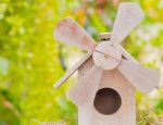 The Turbine Is Made Of Wood In The Garden.  Stock Photo