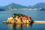 Sveti Stefan Island Near City Of Budva, Montenegro Stock Photo