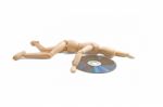 Wood Mannequin With Cd-rom Stock Photo