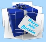 Happy 30th Birthday Gift Displays Age Thirty Stock Photo