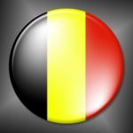 Belgian Badge Indicates Waving Flag And Badges Stock Photo