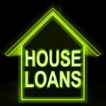 House Loans Homes Means Mortgage On Property Stock Photo