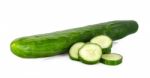 Cucumber Isolated On The White Background Stock Photo