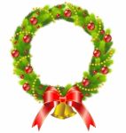 Christmas Wreath On White Background Stock Photo