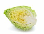 Green Cabbage Isolated On White Stock Photo