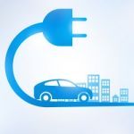 Electric Car And Electrical Charging Station Symbol Icon Stock Photo