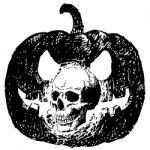 Skull And Carving Pumpkin Stock Photo