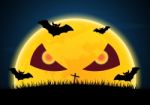 Halloween Devil Moon Bat  Stock Photo