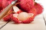 Fresh Rambutan Fruits Stock Photo