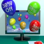 Balloons with 30 percent discount Stock Photo