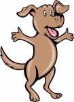 Cartoon Pet Puppy Dog Standing Arms Out Stock Photo