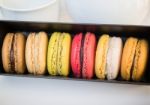 Colorful Macaroons In Different Flavor Stock Photo