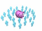 Savings Characters Indicates Piggy Bank Stock Photo