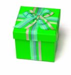 Green Gift Box Stock Photo