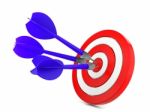 Dart Hitting A Target, Success Concept Stock Photo