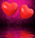 Heart Balloons Displays Mutual Attraction And Affection Stock Photo