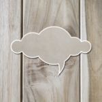 Cloud Paper On Wooden Plank Stock Photo