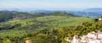 Casares, Andalucia/spain - May 5 : View Of Windmills And Casares Stock Photo