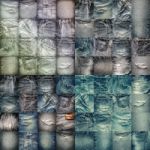 Collage Set Of Jeans Background Stock Photo