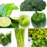 Green Healthy Food Collage Collection Stock Photo