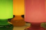 Modern Colorful Table Glass Lamp Stock Photo