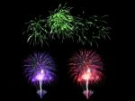 Fireworks Light Up In The Sky, Dazzling Scene Stock Photo