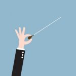 Music Orchestra Conductor Hand With Baton Stock Photo