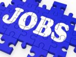 Jobs Puzzle Shows Careers And Employment Stock Photo