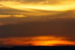 Dramatic Cloudy Sky In Twilight Time Stock Photo