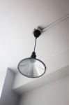 Modern Ceiling Lamp In White Room Stock Photo