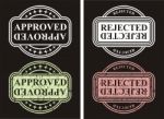 Set Stamps Approved And Rejected Stock Photo