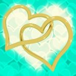 Golden Heart Shaped Stock Photo