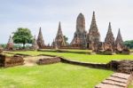 Wat Chaiwatthanaram Ancient Buddhist Temple Stock Photo