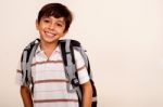 School Boy, Smiling Portrait Stock Photo