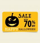 Happy Halloween. Sale Coupon, Voucher And Tag Stock Photo