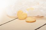 Heart Shaped Shortbread Valentine Cookies Stock Photo