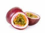 Passion Fruit Isolated On The White Background Stock Photo