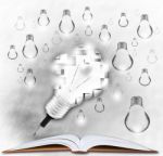 Pencil Light Bulb On Book Stock Photo