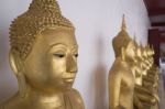 Row Of Golden Buddha Thailand Stock Photo