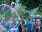 Bubblemaker On The Southbank Stock Photo