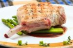 Grilled Pork Chops Stock Photo