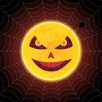 Halloween Devil Moon Spider Web  Stock Photo