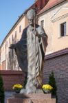 Statue Of Pope John Paul In Krakow Stock Photo