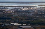 Horizon View Of Olhao Coastline Stock Photo