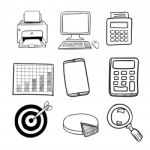 Doodle Business Icon Set 2 -  Hand Drawn Stock Photo