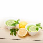 Mint Infusion Tea Tisane With Lemon Stock Photo