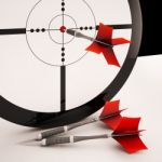 Dart Target Means Focused Successful Aim Stock Photo