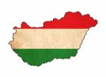 Hungary Map On  Flag Drawing ,grunge And Retro Flag Series Stock Photo